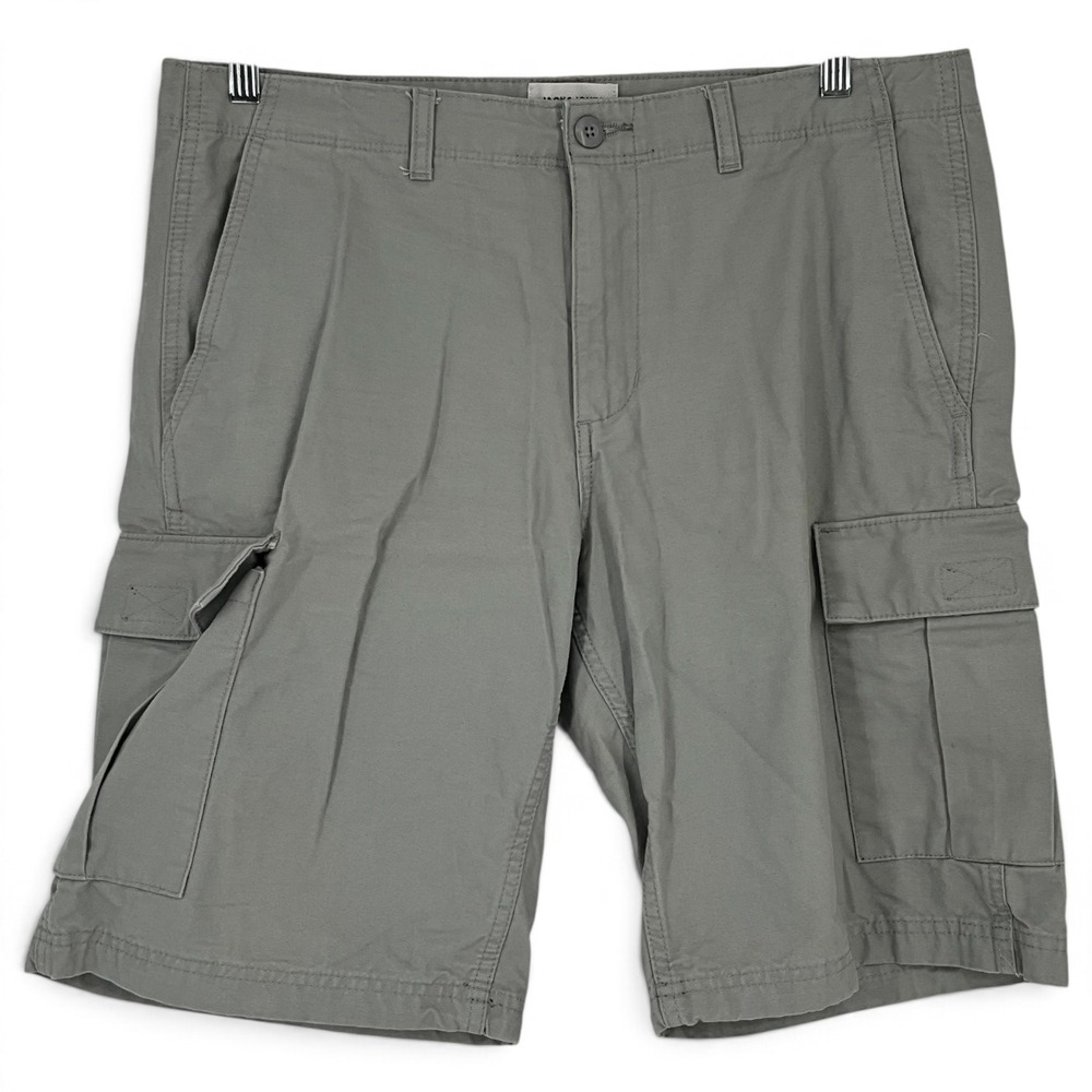 Jack & Jones Men Grey Barkley Cargo Shorts Regular Fit Size L 12248685